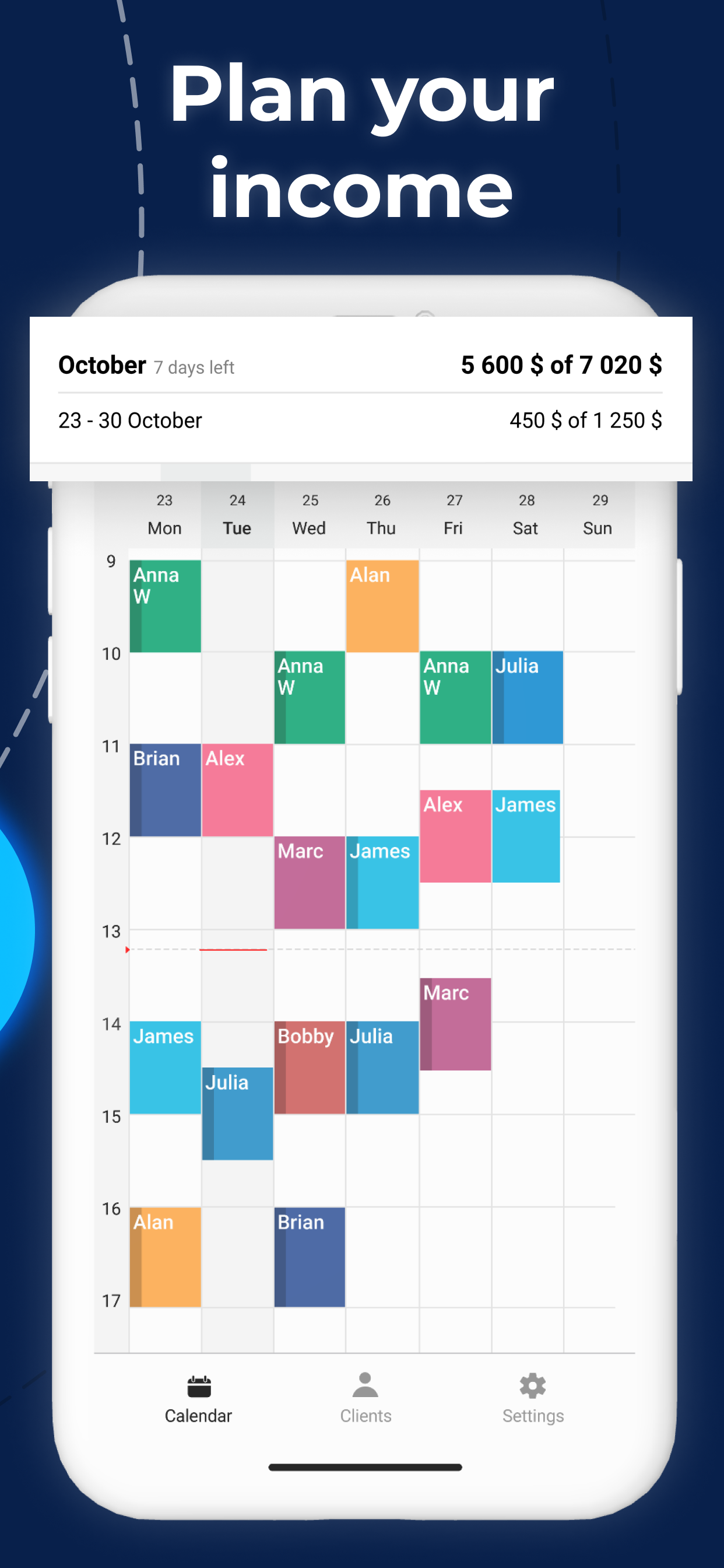 App Store screenshot: Plan your income